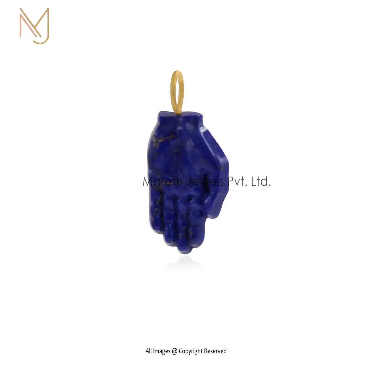925 Silver Yellow Gold Plated Lapiz Figa Pendant Jewelry Manufacturer