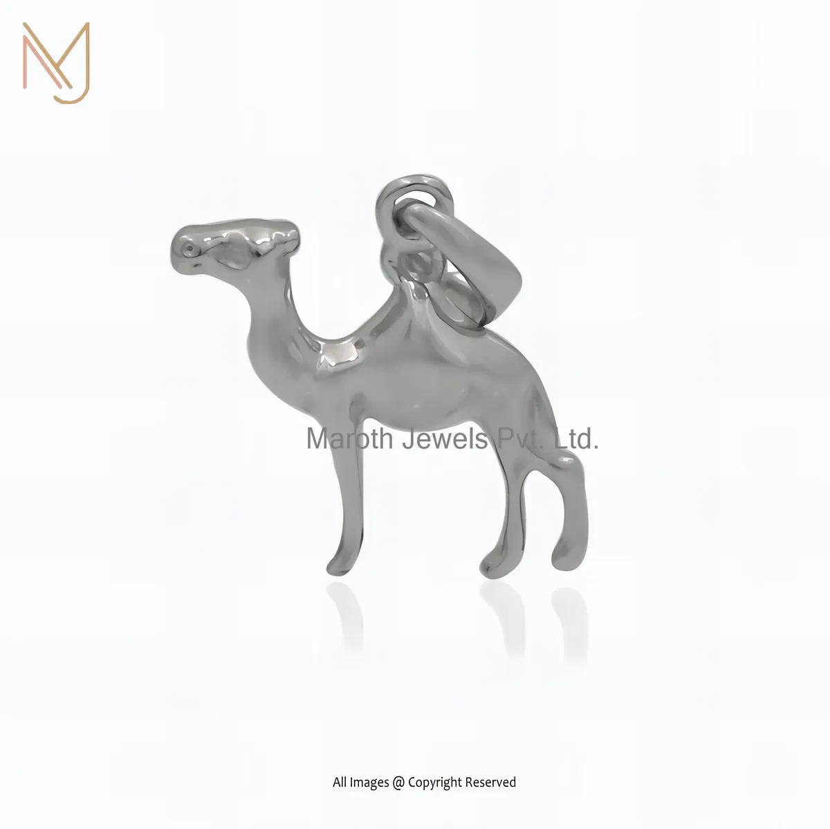 925 Silver White Gold Plated Camel Charm Pendant Manufacturer