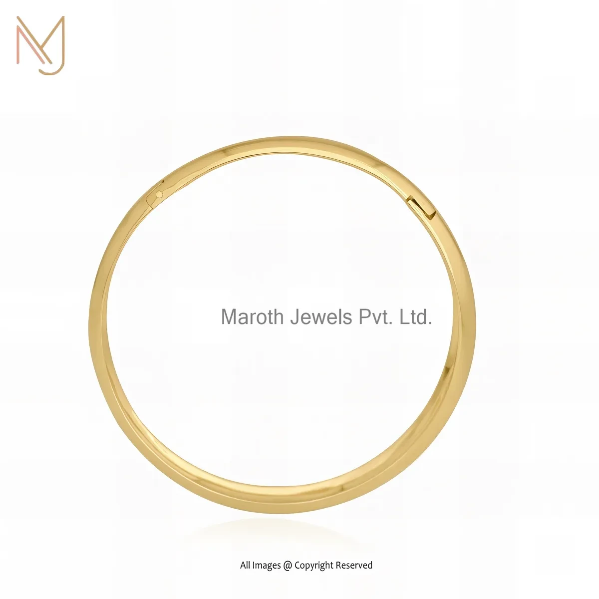 14K Yellow Gold Round Disc Bangle Custom Jewelry