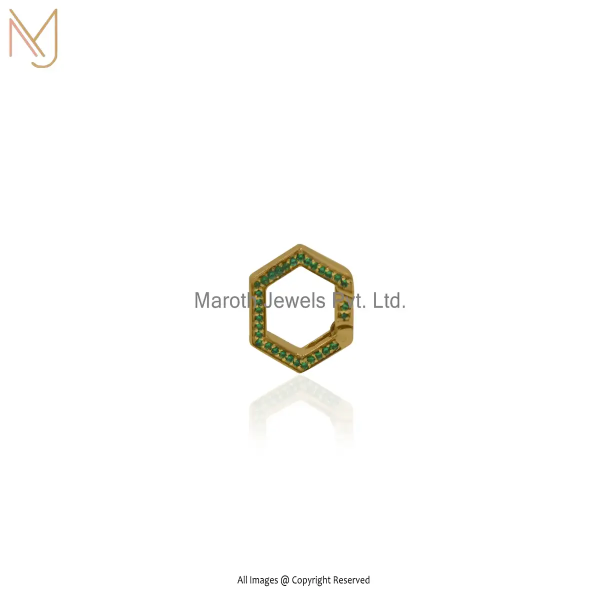 925 Silver Hexagon Charm Lock Custom Jewelry