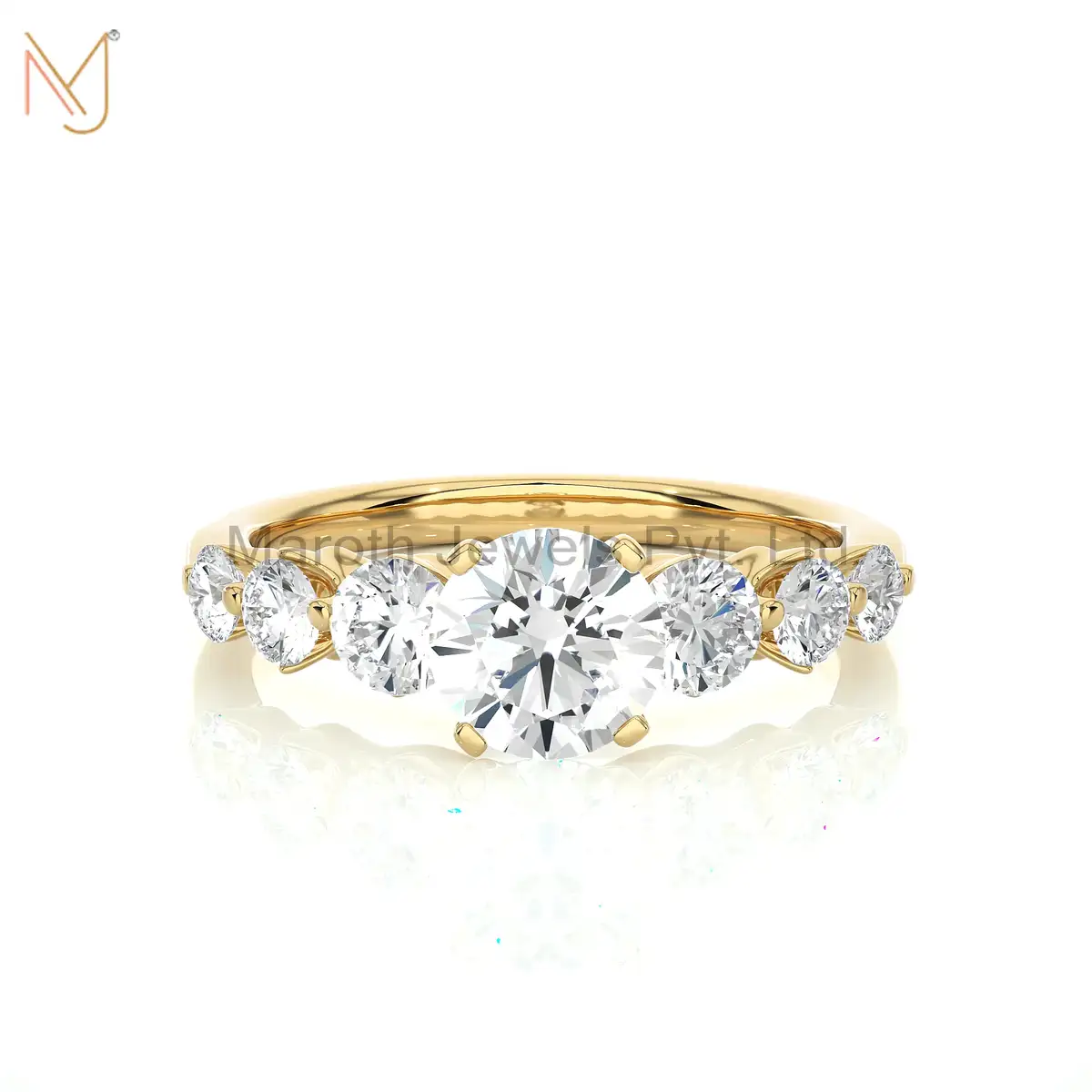 Sterling Silver Lab & Genuine Diamond Engagement Ring Manufacturer