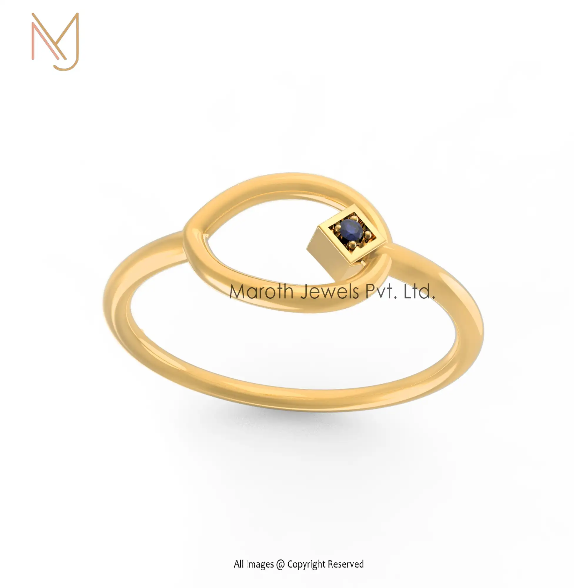 14K Yellow Gold Pave Diamond Band Ring Jewelry Manufacturer