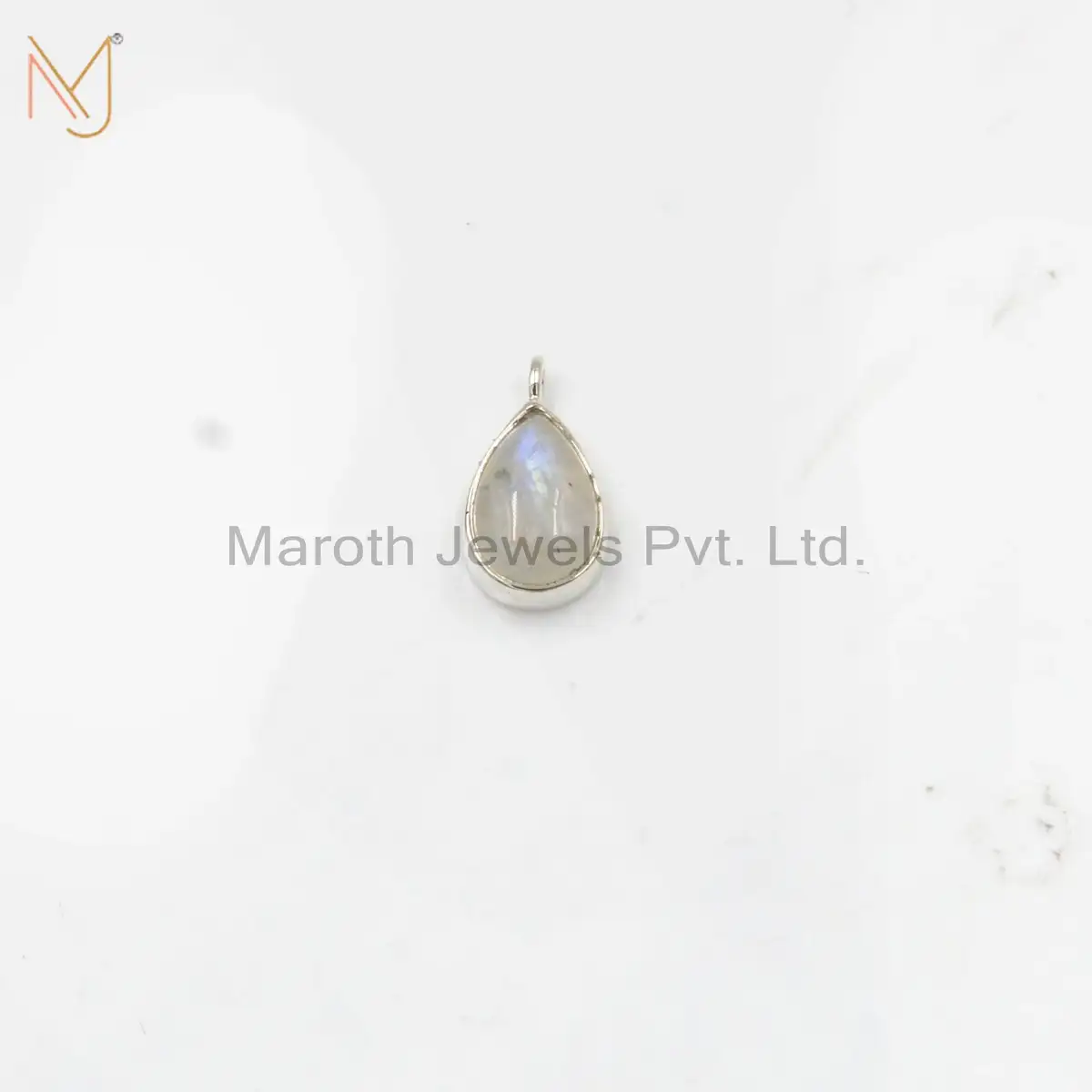 14K White Gold Diamond & Moissanite Heart Pendant Jewelry Supplier