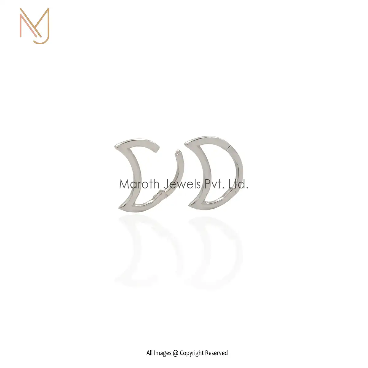 925 Silver Half moon Earrings Jewelry manufacturer