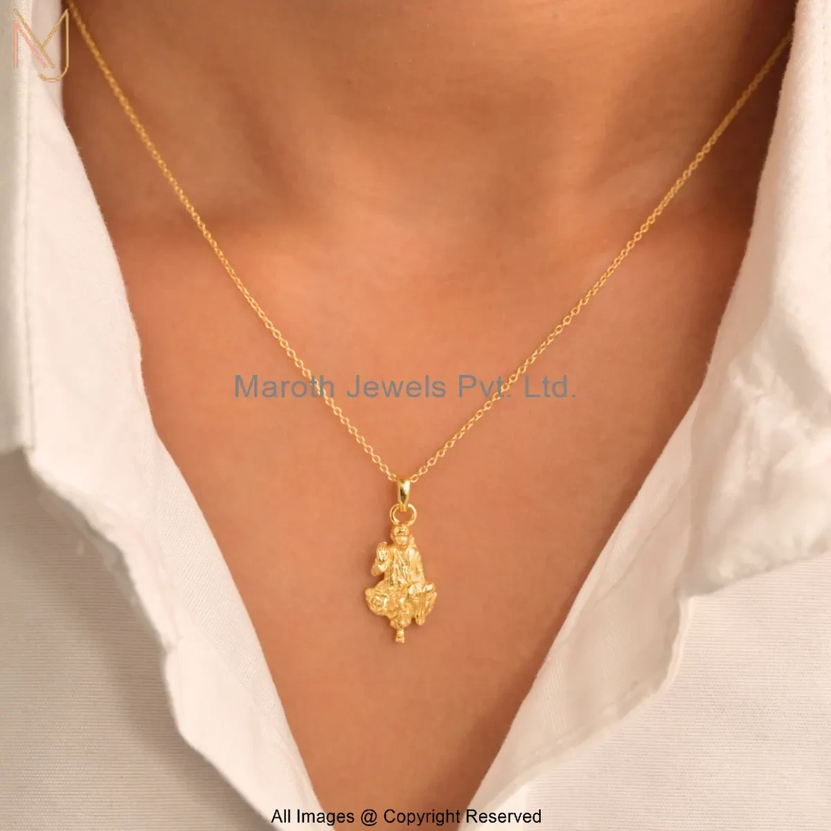 925 Silver White Gold Plated Shirdi Sai Baba Necklace Jewelry Supplier