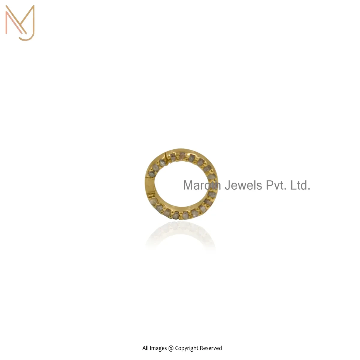 925 Silver Natural Silver Plated Moissanite Circle Enhancer Lock Charm Holder Jewelry Supplier