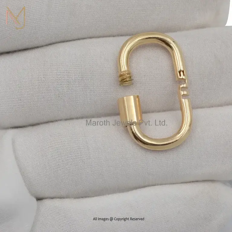 14K White Gold Triact Carabiner Lock Jewelry Supplier