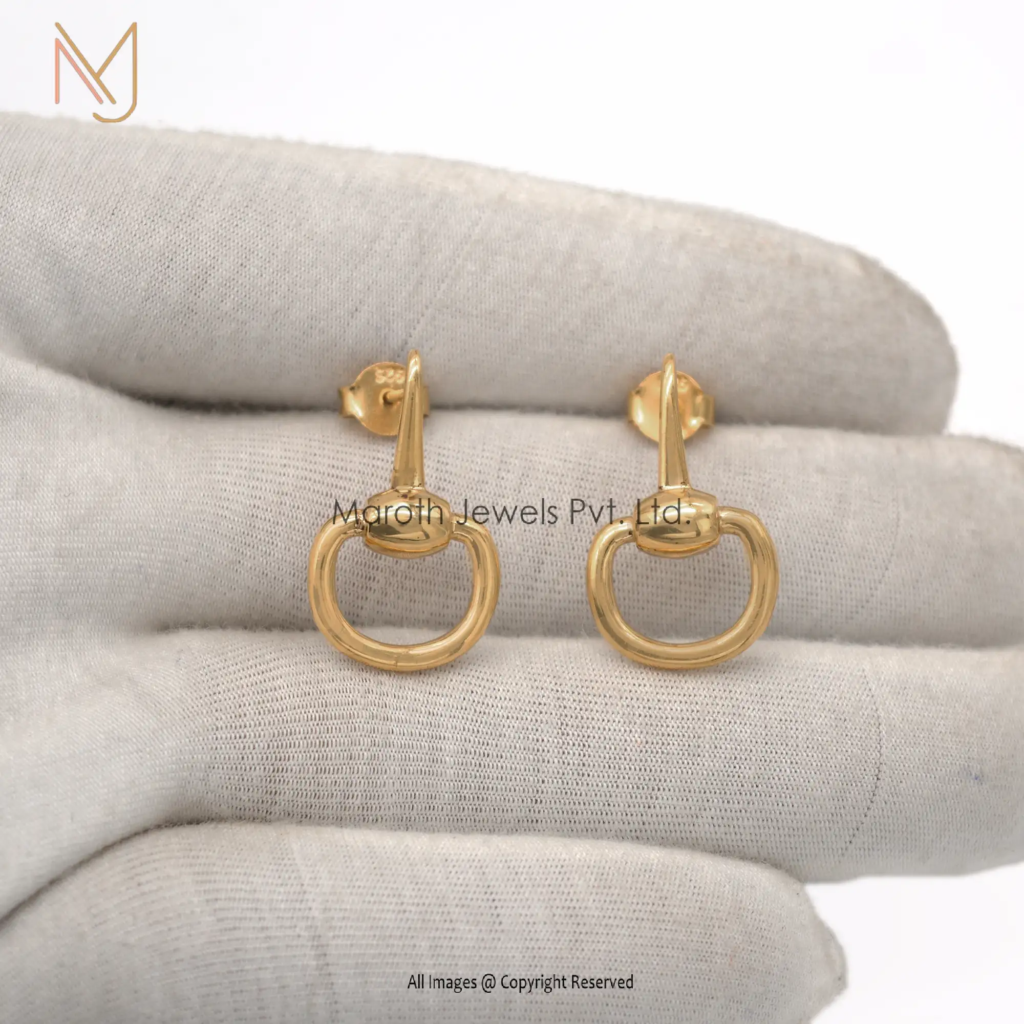 14K Yellow Gold  Plated Designeer Earrings USA