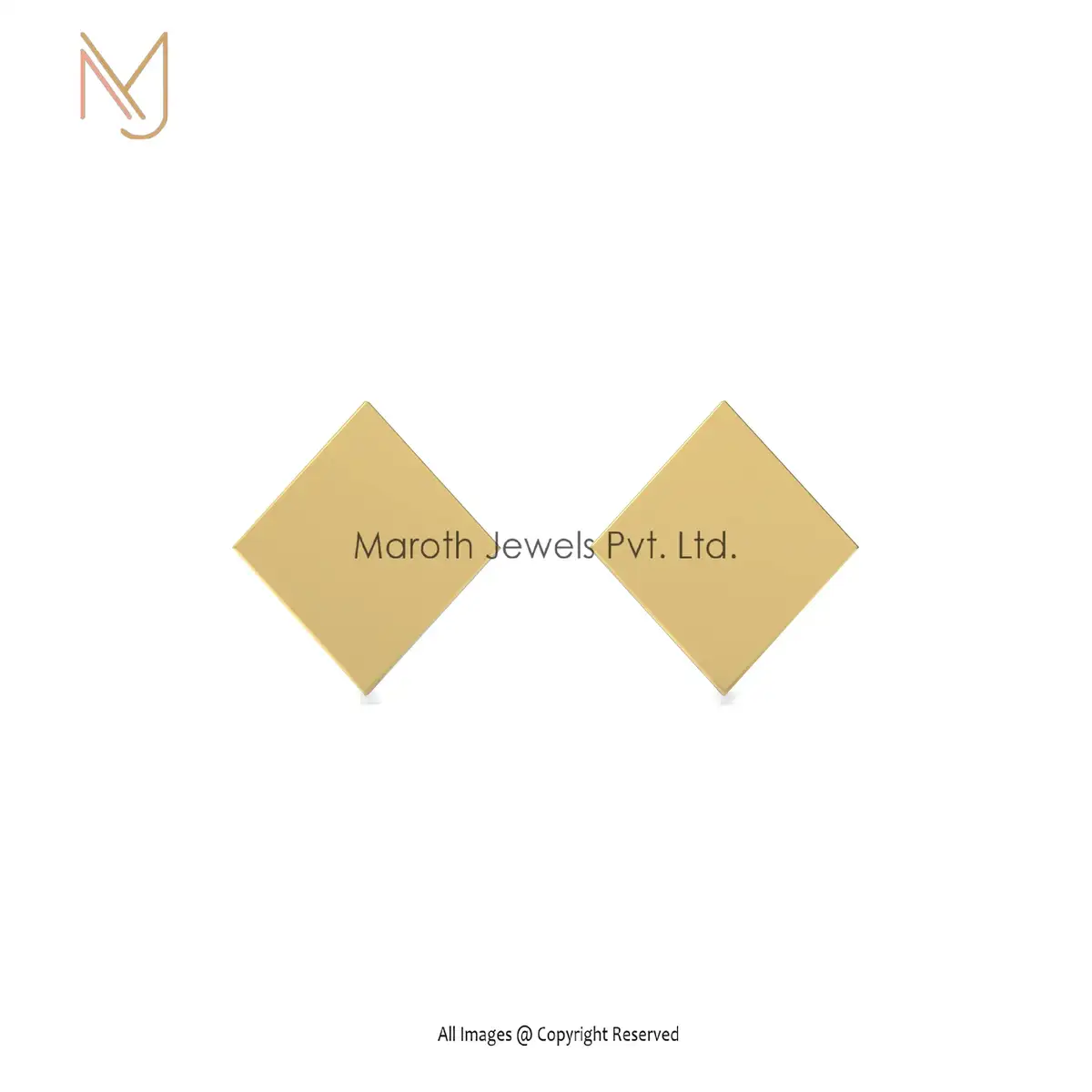 Wholesale 14K Yellow Gold Designer Studs Earrings Handmade Jewelry