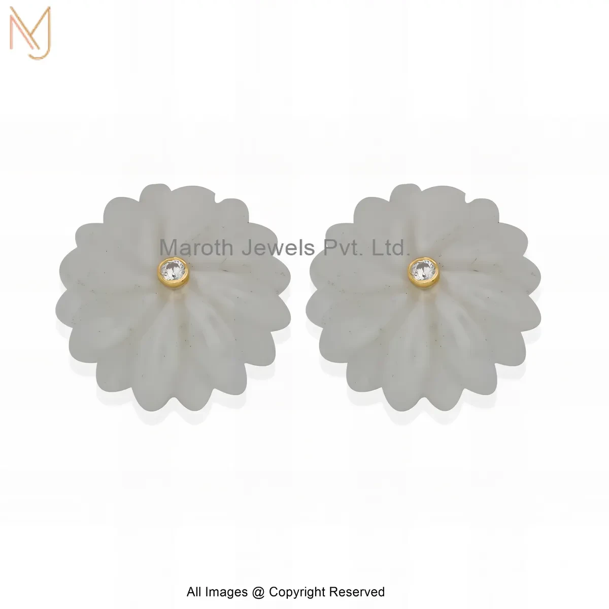 925 Silver Natural Silver Plated Cubic Zircon Gemstone Flower Stud Earring Manufacturer