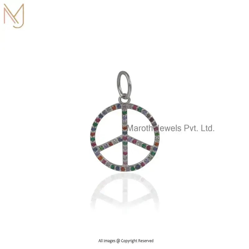 925 Sterling Silver Yellow Gold Plated Multi Gemstone Thomas Sabo Charm Pendant Jewelry Supplier