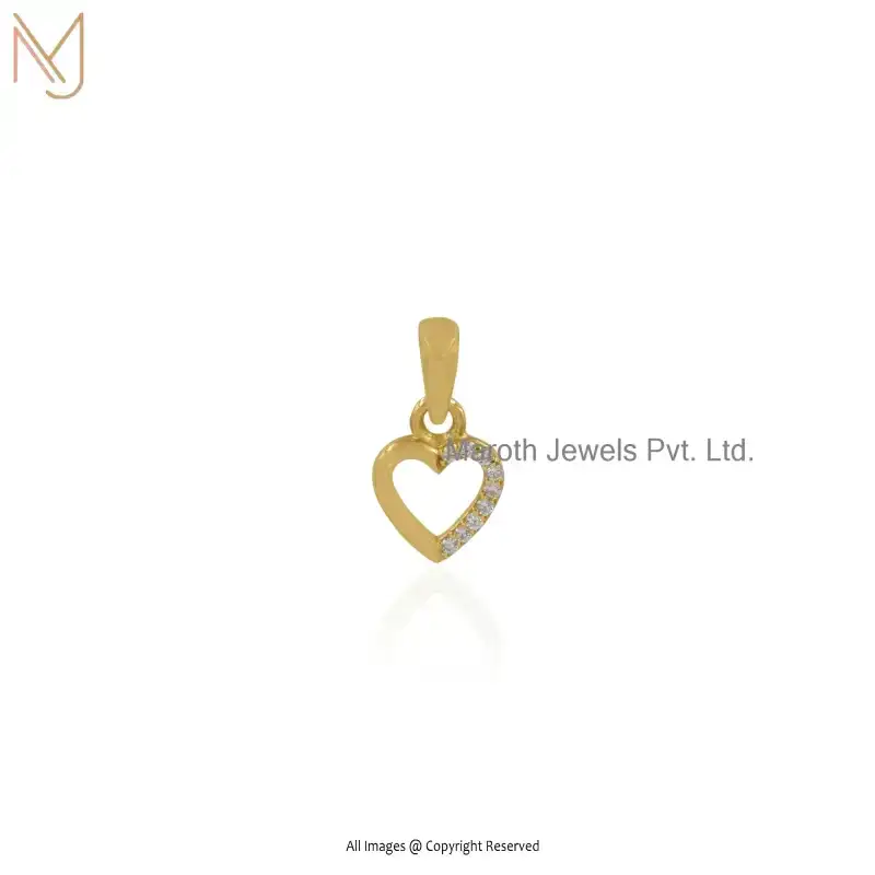 14K Soild Yellow Gold Heart Design Pendant Manufacturer