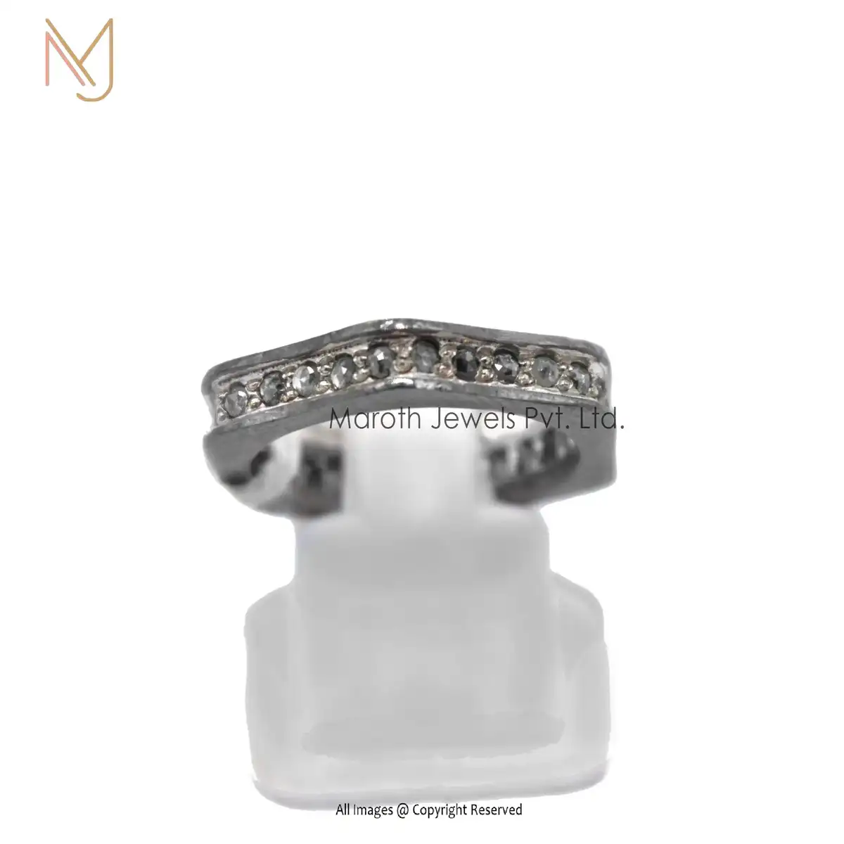 925 Silver Rhodium Plated Pave Diamond Ring Jewelry Manufacturer