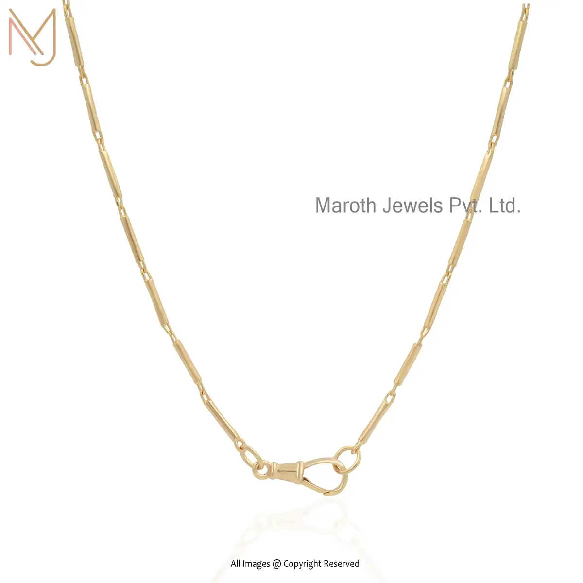 925 Silver Yellow Gold Tube Link Swive Lock Chain Necklace Jewelry Manufacturer