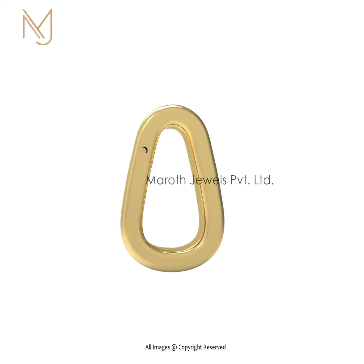 private label 14K Solid Yellow Gold Charm Enhancer Link Lock