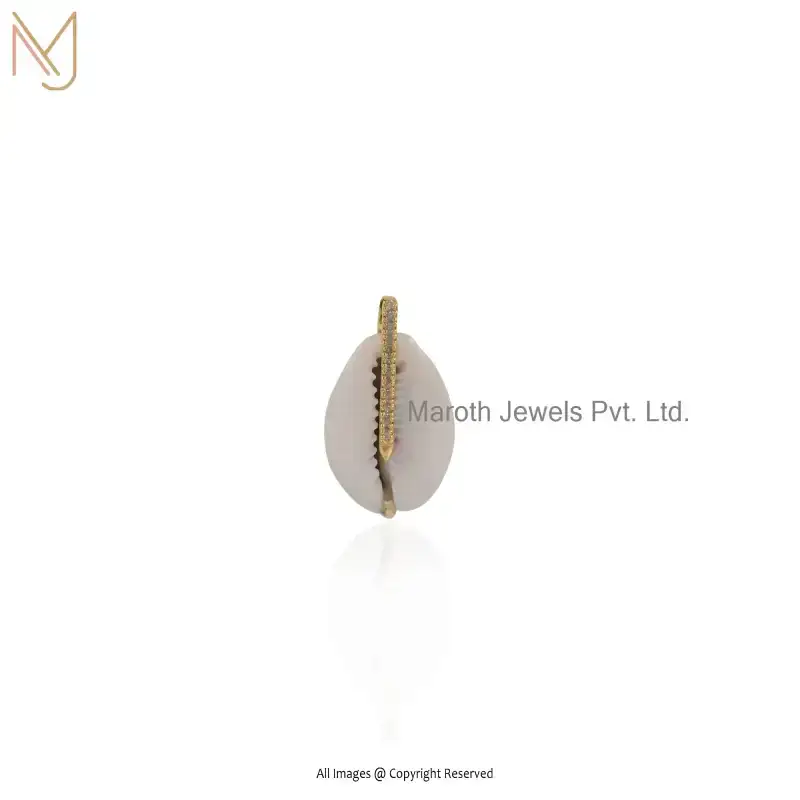 925 Silver Yellow Gold Plated Kodi And Blue Sapphire Gemstone Kodi Shell Pendant Jewelry Supplier