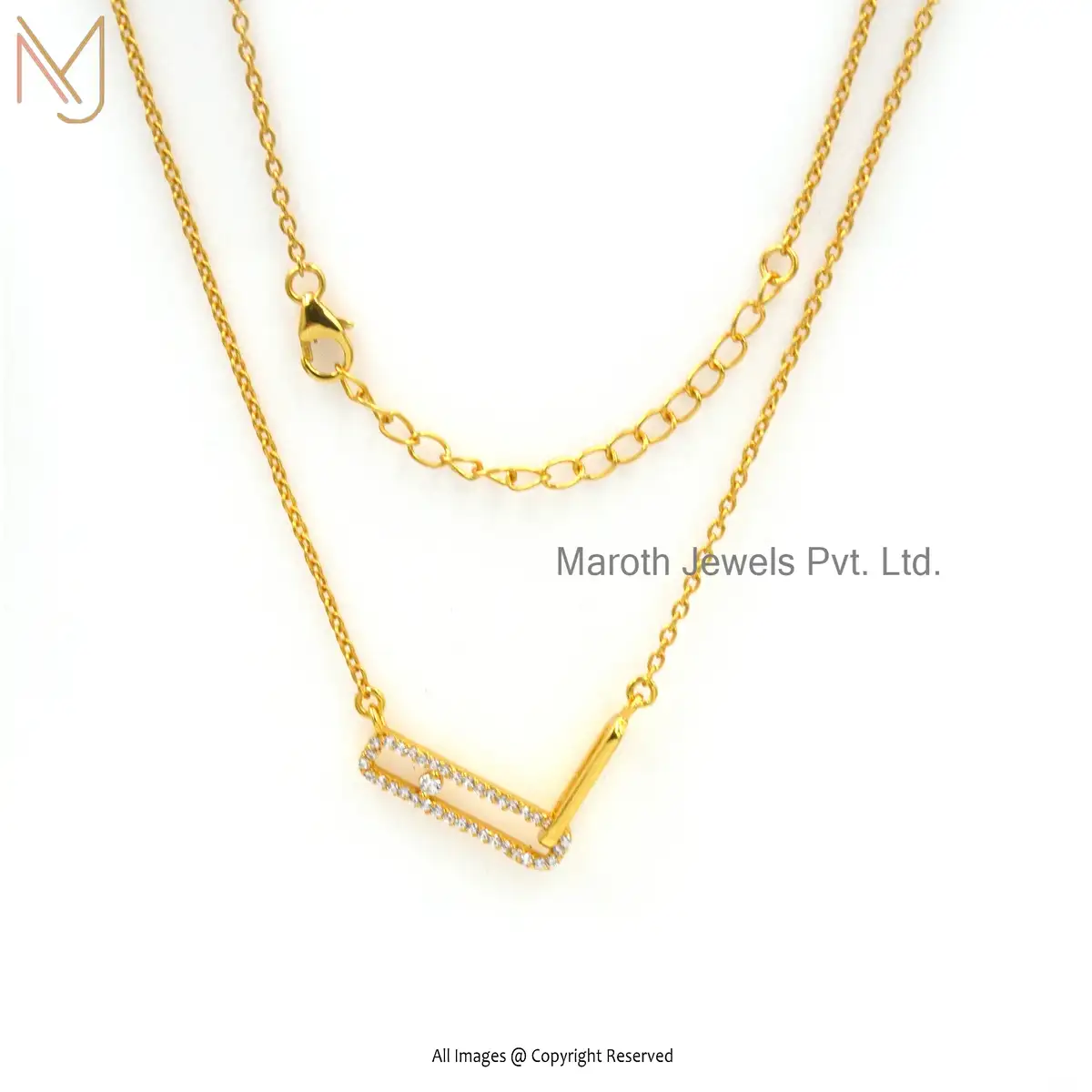 14K Yellow Gold Cubic Zircon Necklace Manufacturer
