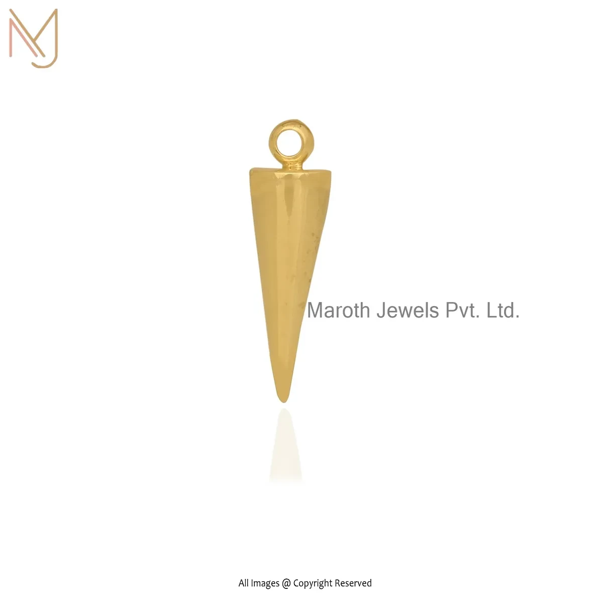 14K Yellow Gold Plumb Line Pendant Jewelry Supplier
