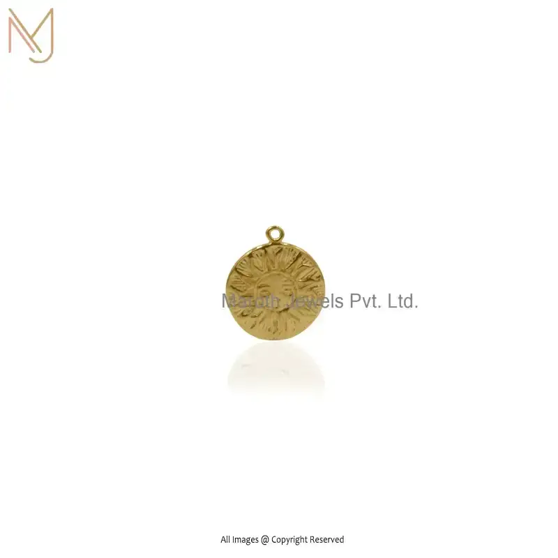 14K Yellow Gold Round Disc Jewelry Manufacturer