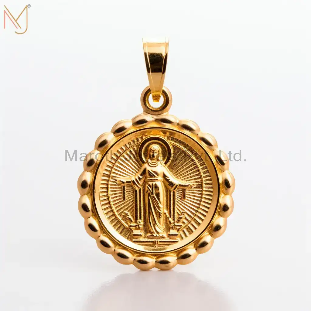 Wholesale 925 Sterling Silver Yellow Gold Plated Christian Spiritual Charm Pendant Jewelry