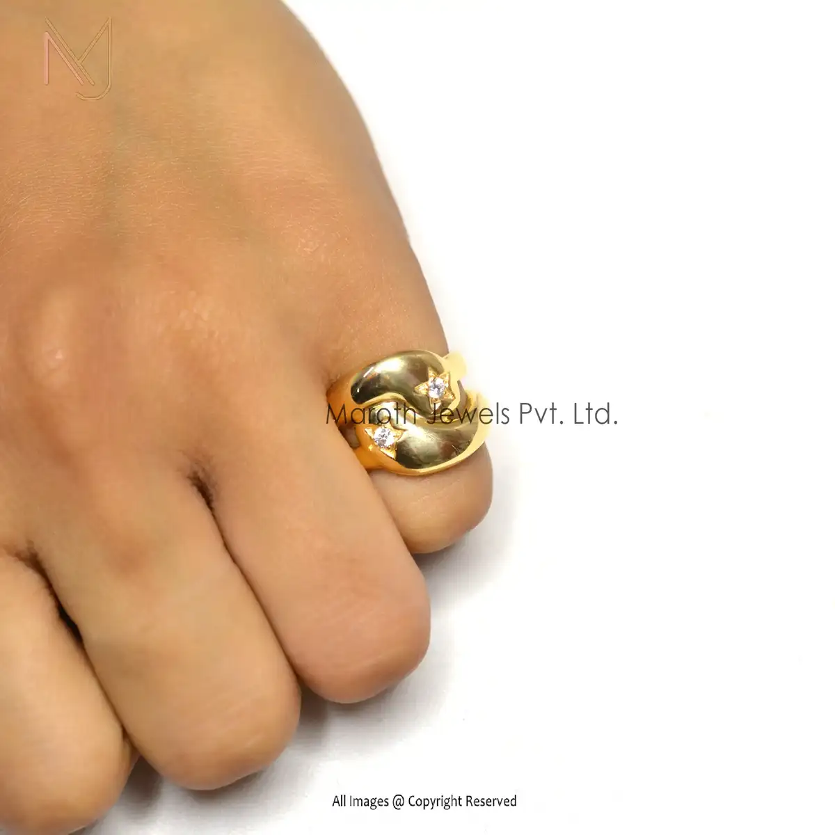 925 Silver Yellow Gold Synthic Multi Gemstone Hearts Ring Manufacturer