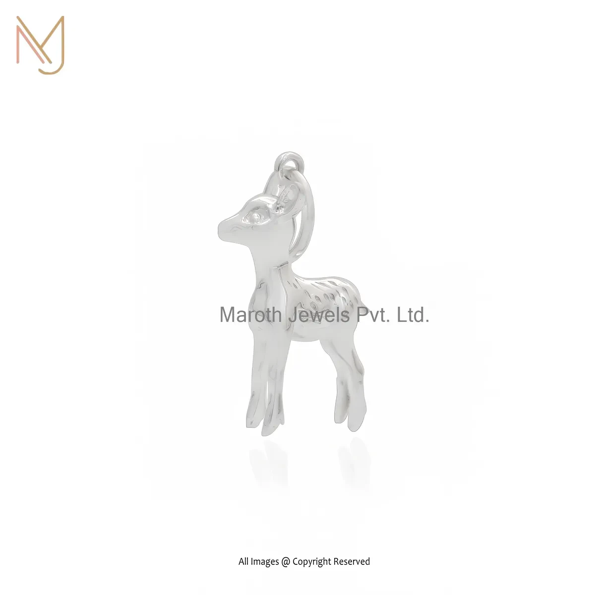 925 Silver Natural Silver Plated Baby Deer Pendant Jewelry Supplier