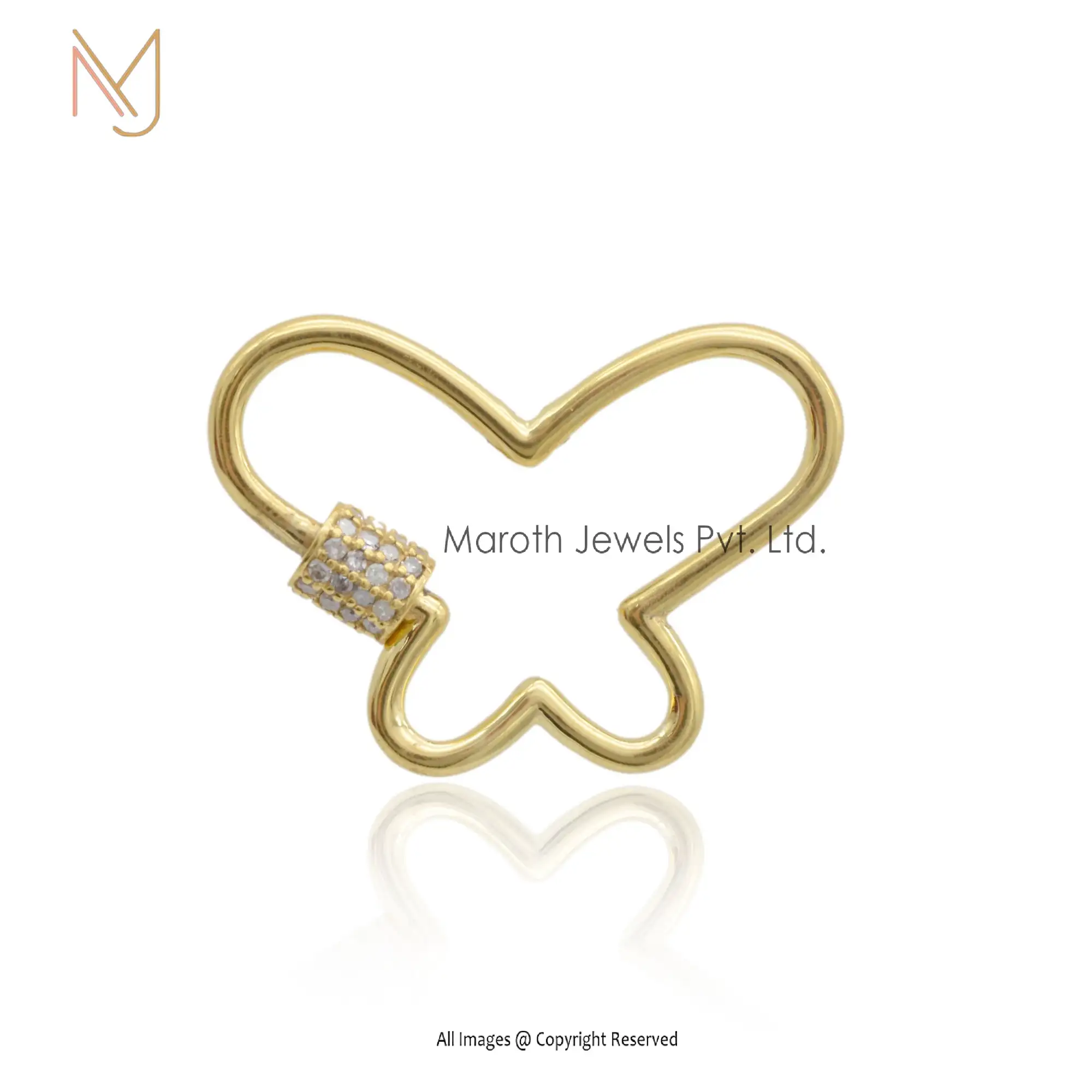 14K Yellow Gold Butterfly Carabiner Lock Manufacturer