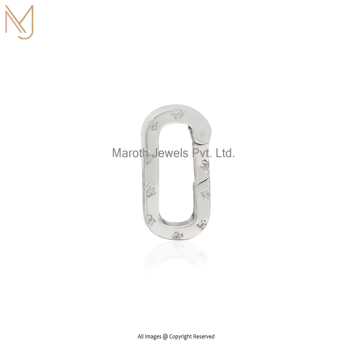 925 Natural Silver Diamond Push Lock Jewelry supplier