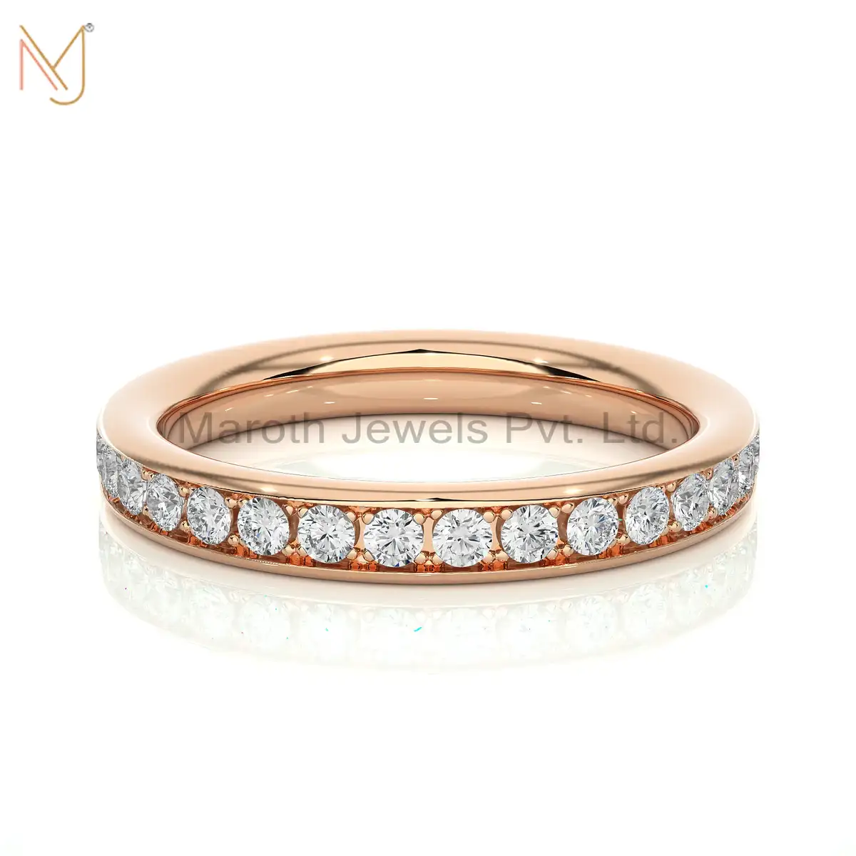 14K Yellow Gold Moissanite Diamond Round Ring Manufacturer