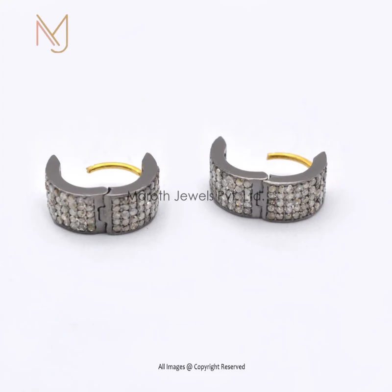 14K Gold Diamond Hoop Earrings Jewelry Manufacturer