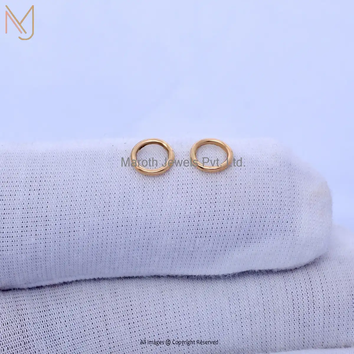 Wholesale 925 Silver Yellow Gold Plated Round Shape Jump Ring Findings 10 Pieces
