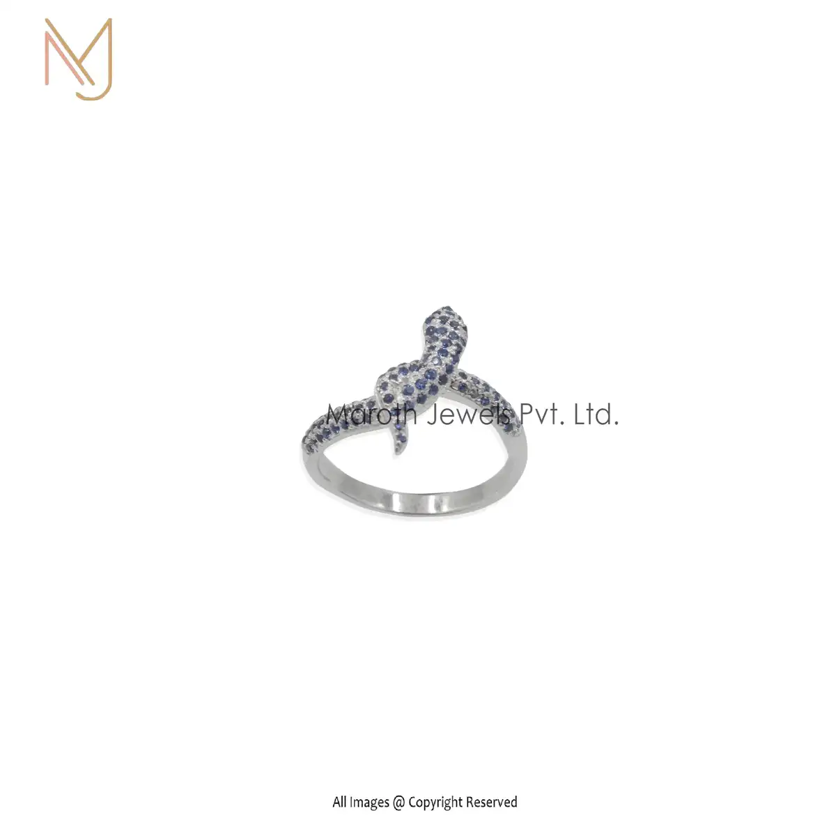 "925 Silver Blue Cz  Snake Ring" Manufacturer