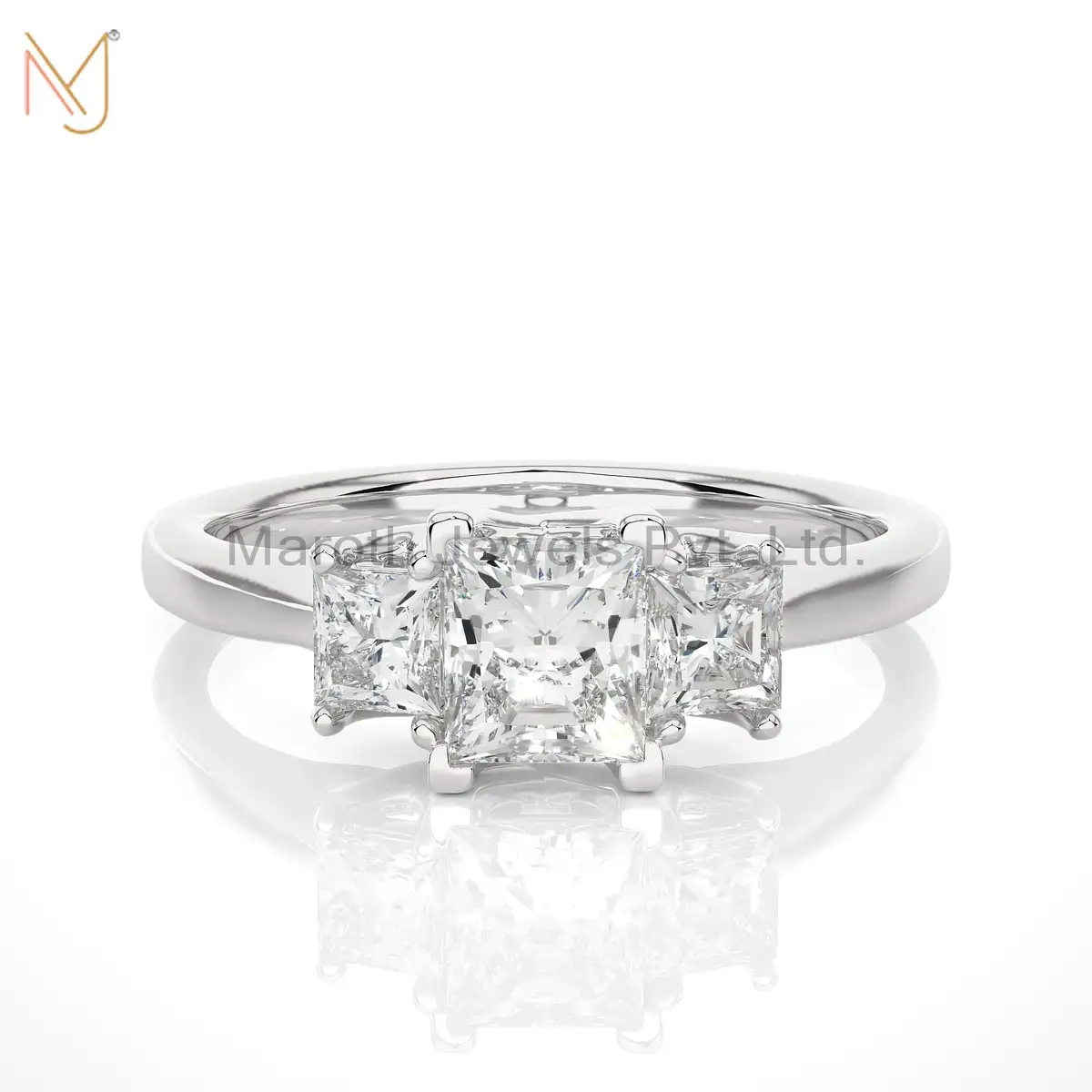 925 Silver Yellow Gold Plated Moissanite Diamond Ring Manufacturer