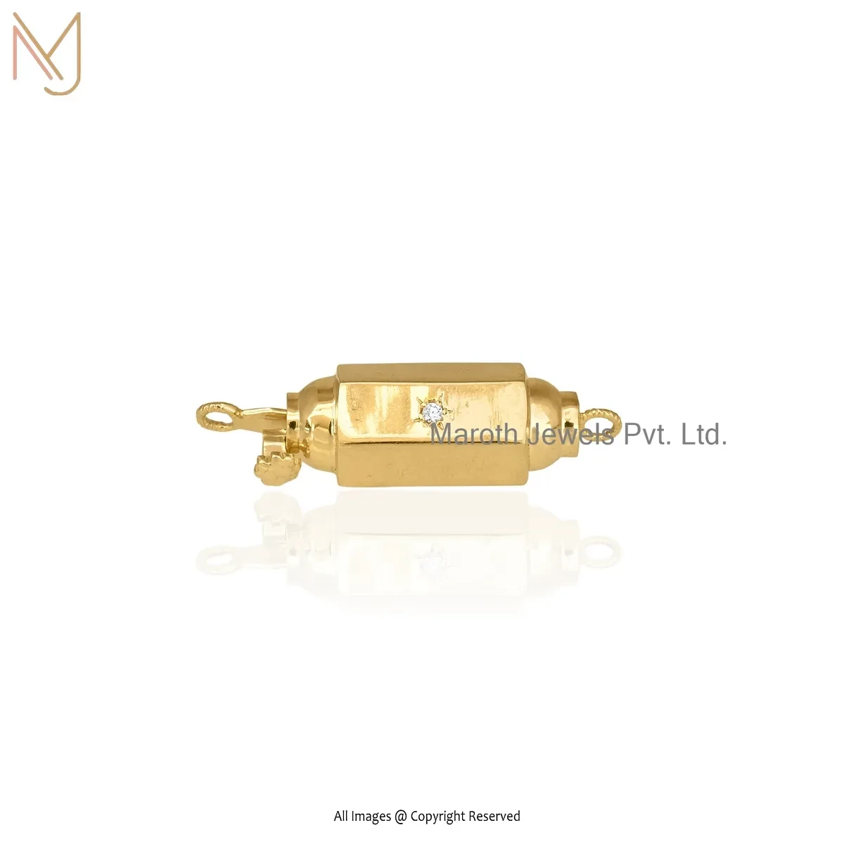925 Silver Yellow Gold Plated Cubic Zircon Amulet Pendant Manufcaturer