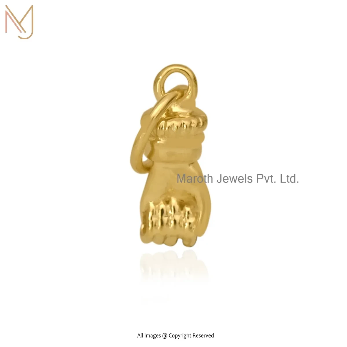 925 Silver Yellow Gold Plated Figa Charm Pendant Manufacturer