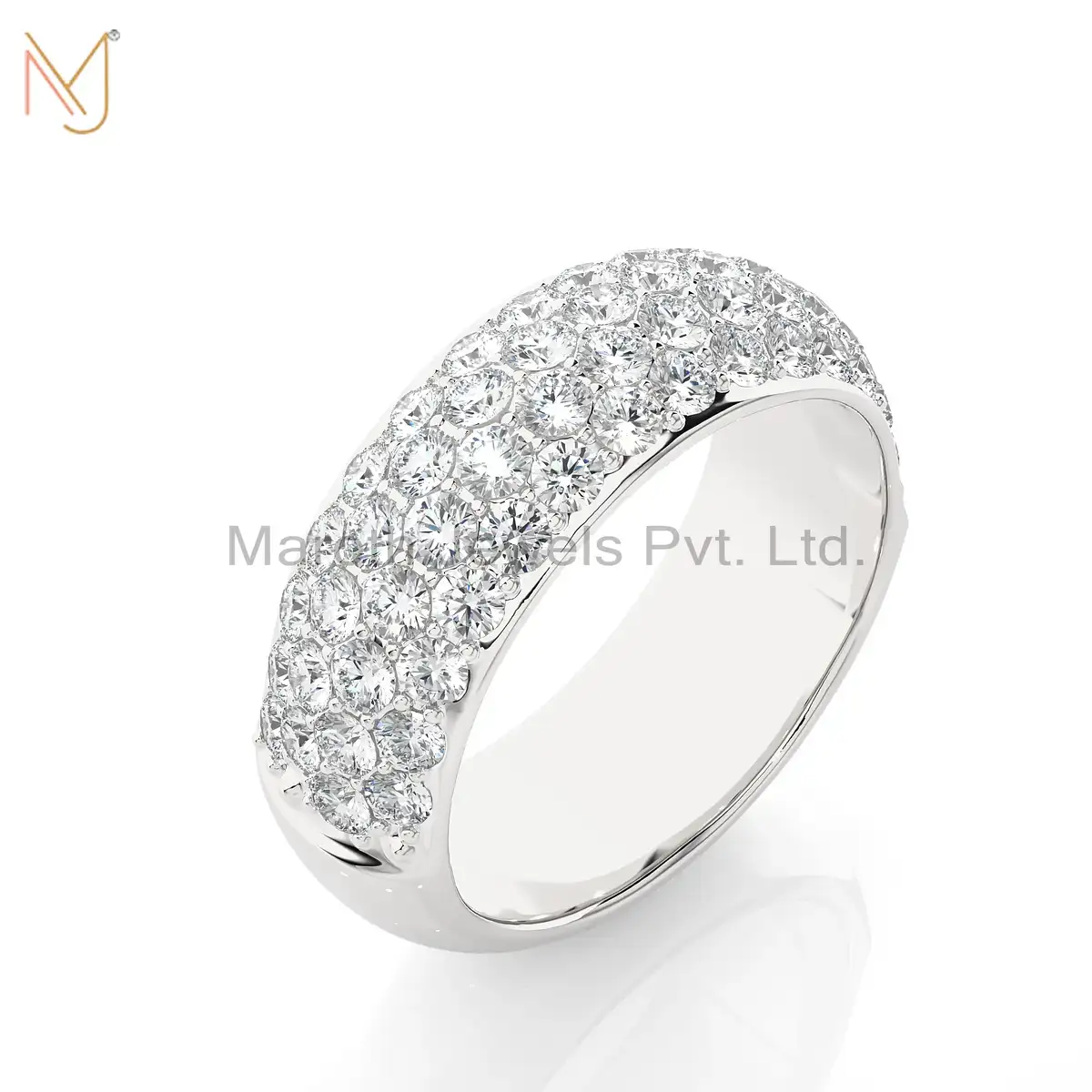 14K Yellow Gold Moissanite Diamond Round Ring Jewelry Supplier