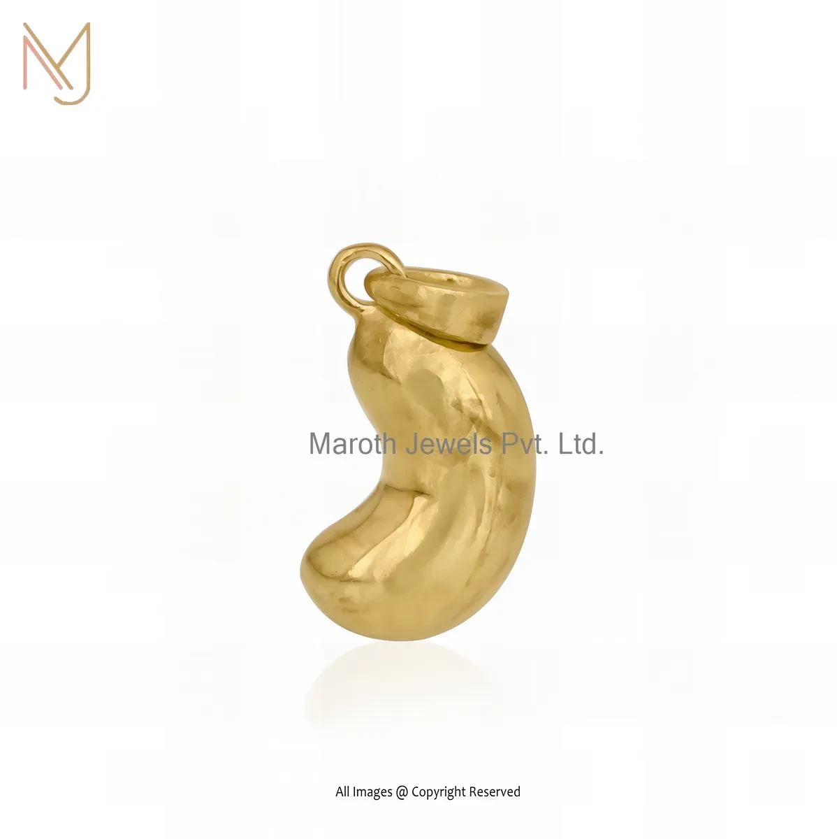 925 Silver Yellow Gold Plated Kidney Bean Charm Pendant Custom Jewelry