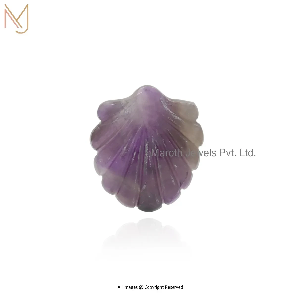 925 Silver Yellow Gold Plated Amethyst Shell Pendant Jewelry Supplier
