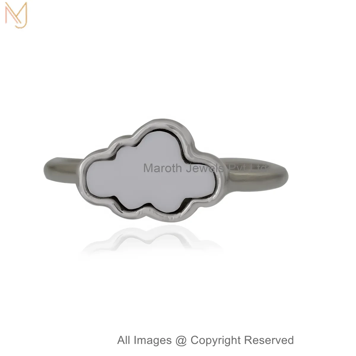 925 Silver Natural Silver Plated Gemstone Minimal Cloud Opal Ring Jewelry Supplier