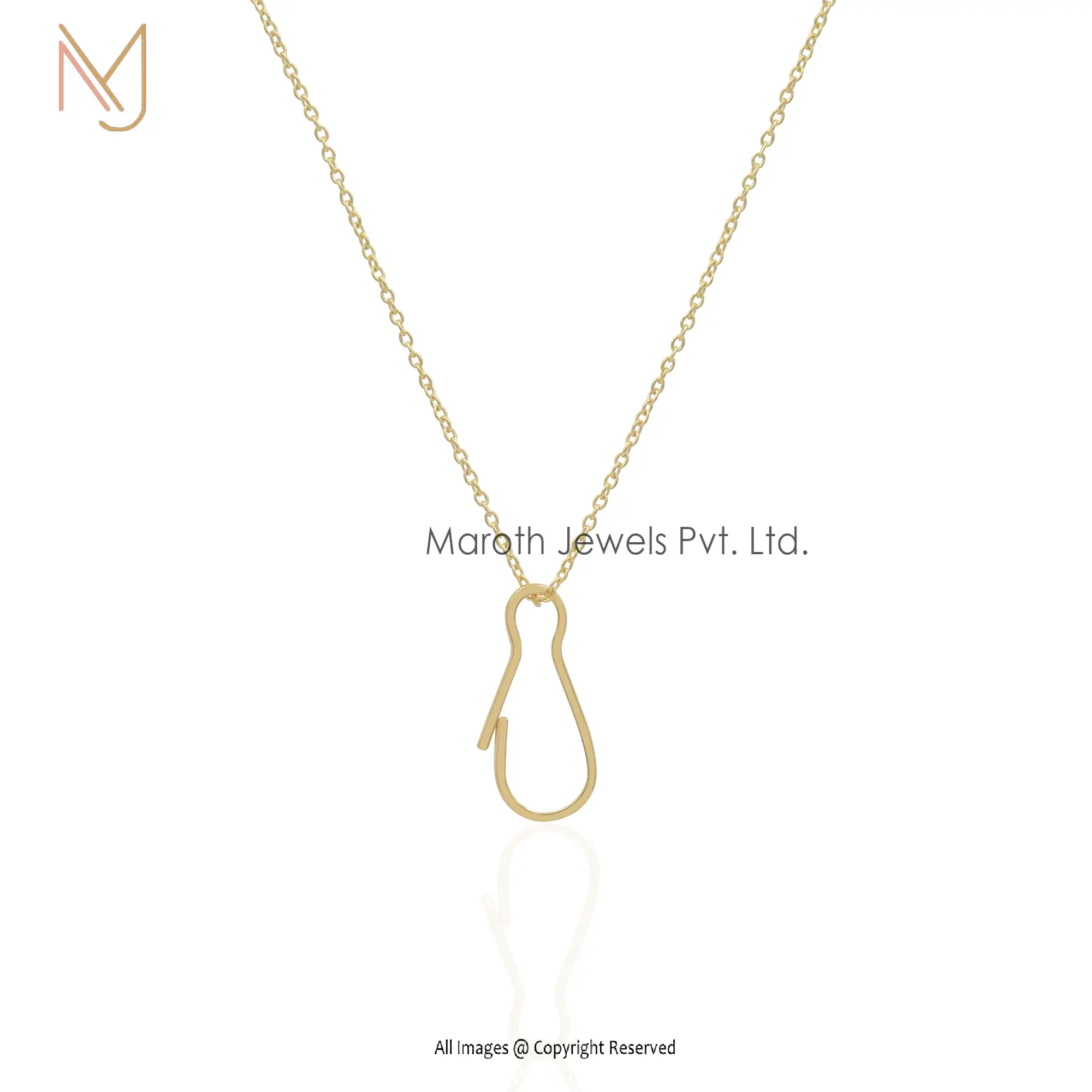 Private Label 14K Yellow Gold Durable Chain Enhancer Pendant Jewelry