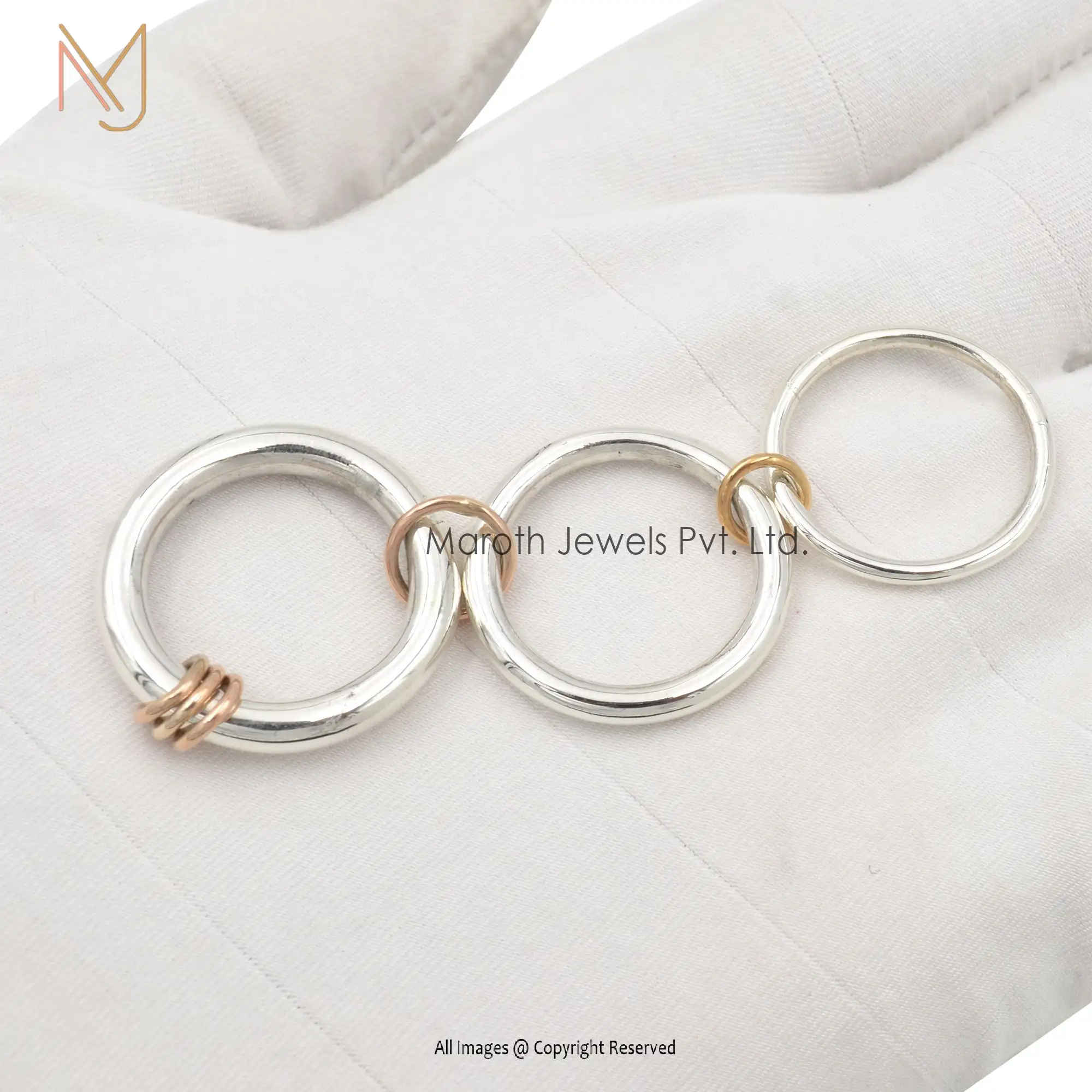 925 Silver Three Connector Band Ring Band  Jumpring Ring Manufacturer