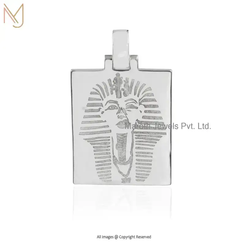 925 Silver Natural Silver Plated Memoir Pharaoh Charm Pendant Custom Jewelry