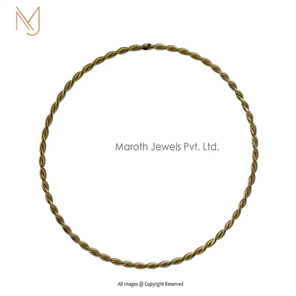 14K Yellow Gold Twist (2 wires intertwined) Bangle Manufacturer