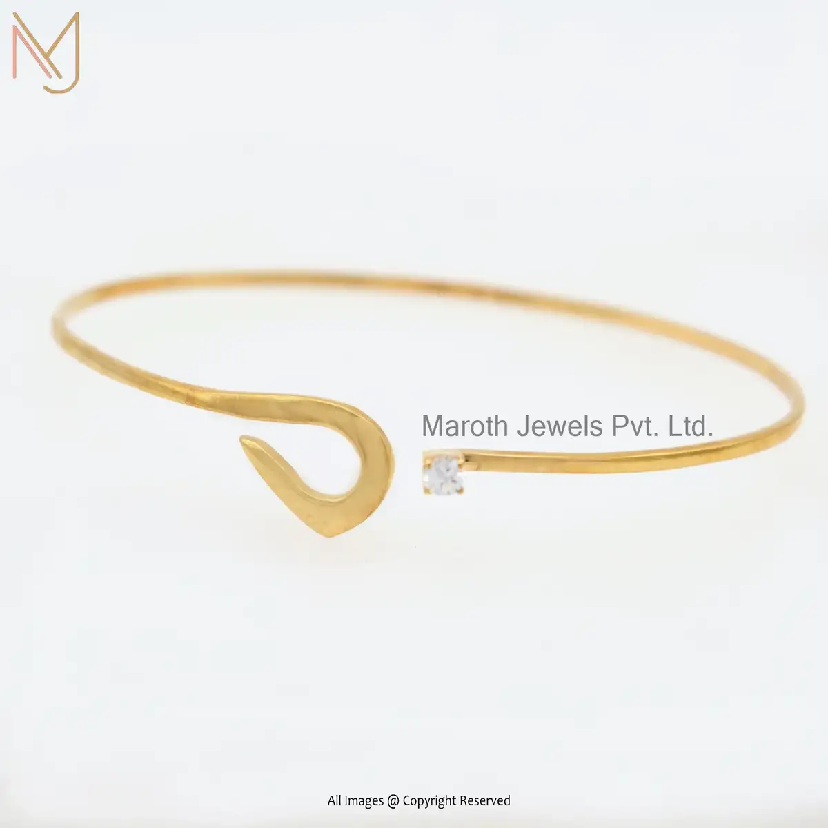 925 Silver White Gold Plated Cubic Zircon Hook Bracelet Jewelry Manufacturer
