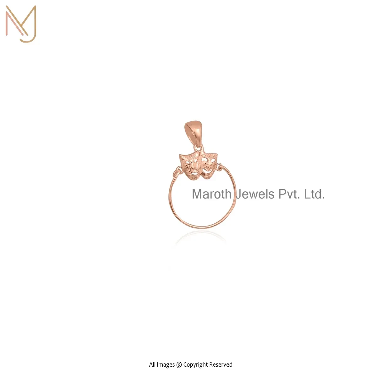 925 Silver Rose Gold Plated Charm Holder Pendant Manufacturer