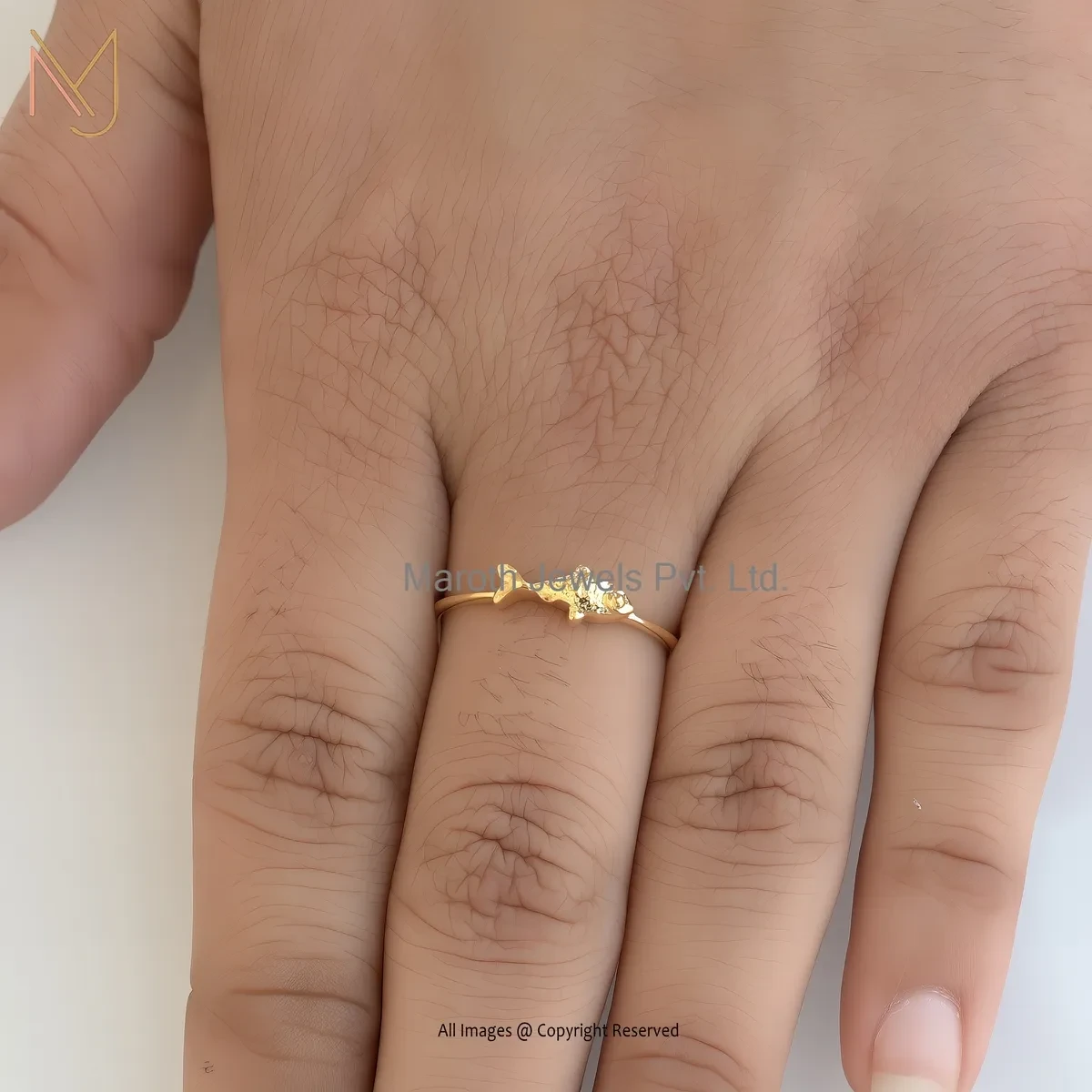 14K Soild Yellow Gold Fish Ring Manufacturer