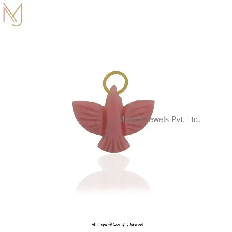 Wholesale 925 Sterling Silver Yellow Gold Plated Lapiz Lazuli Bird Pendant