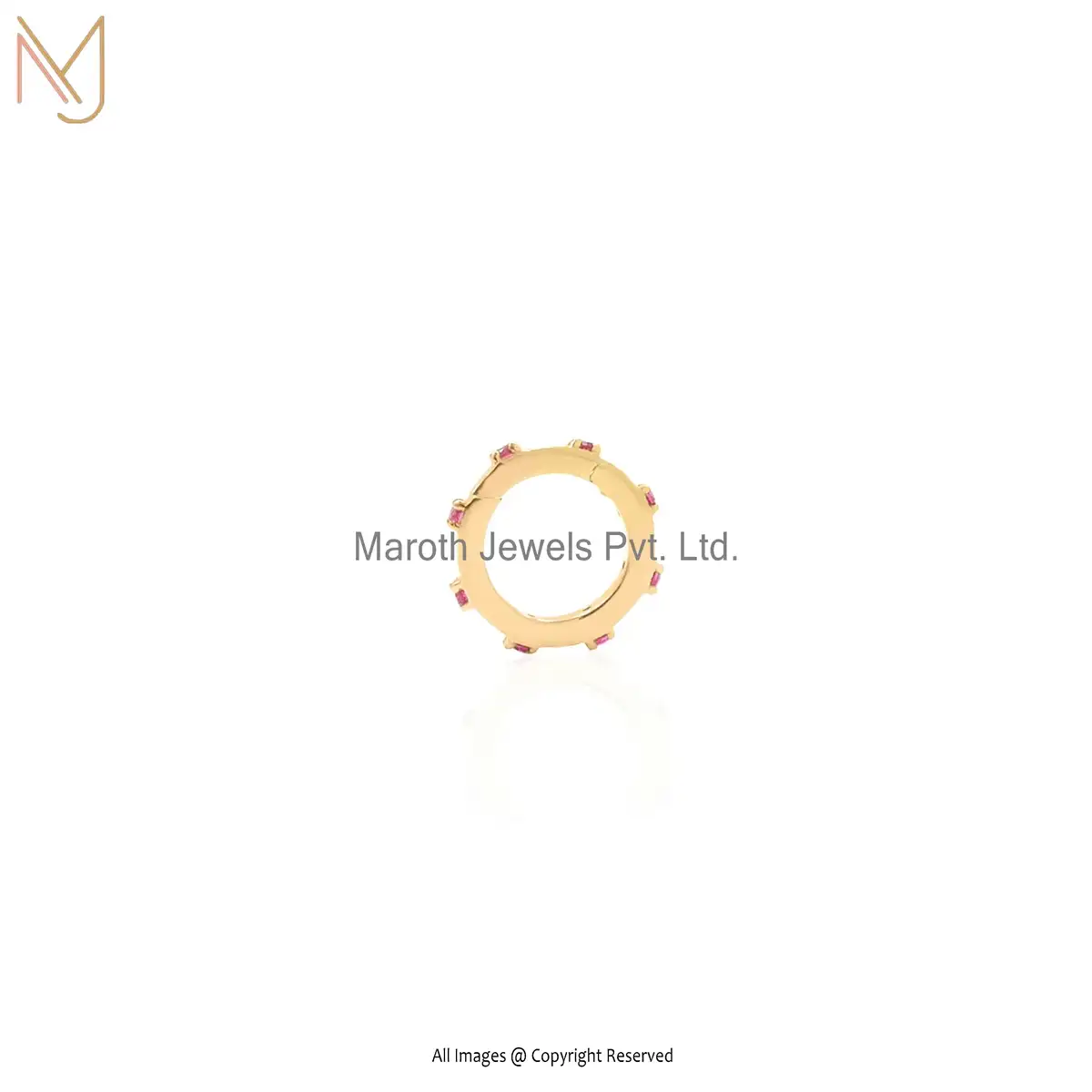 925 Silver Yellow Gold Round Push Lock Enhancer Jewelry Supplier