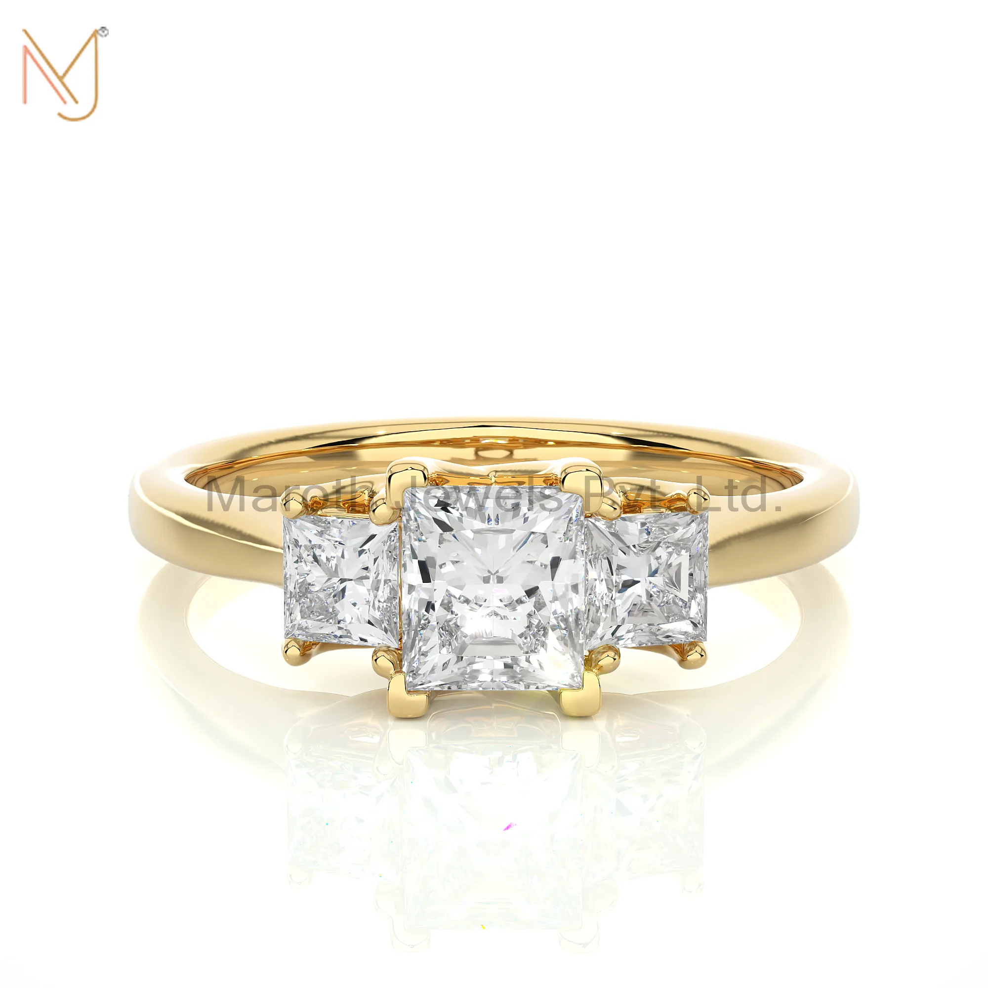 14K Yellow Gold Moissanite Diamond Ring Manufacturer
