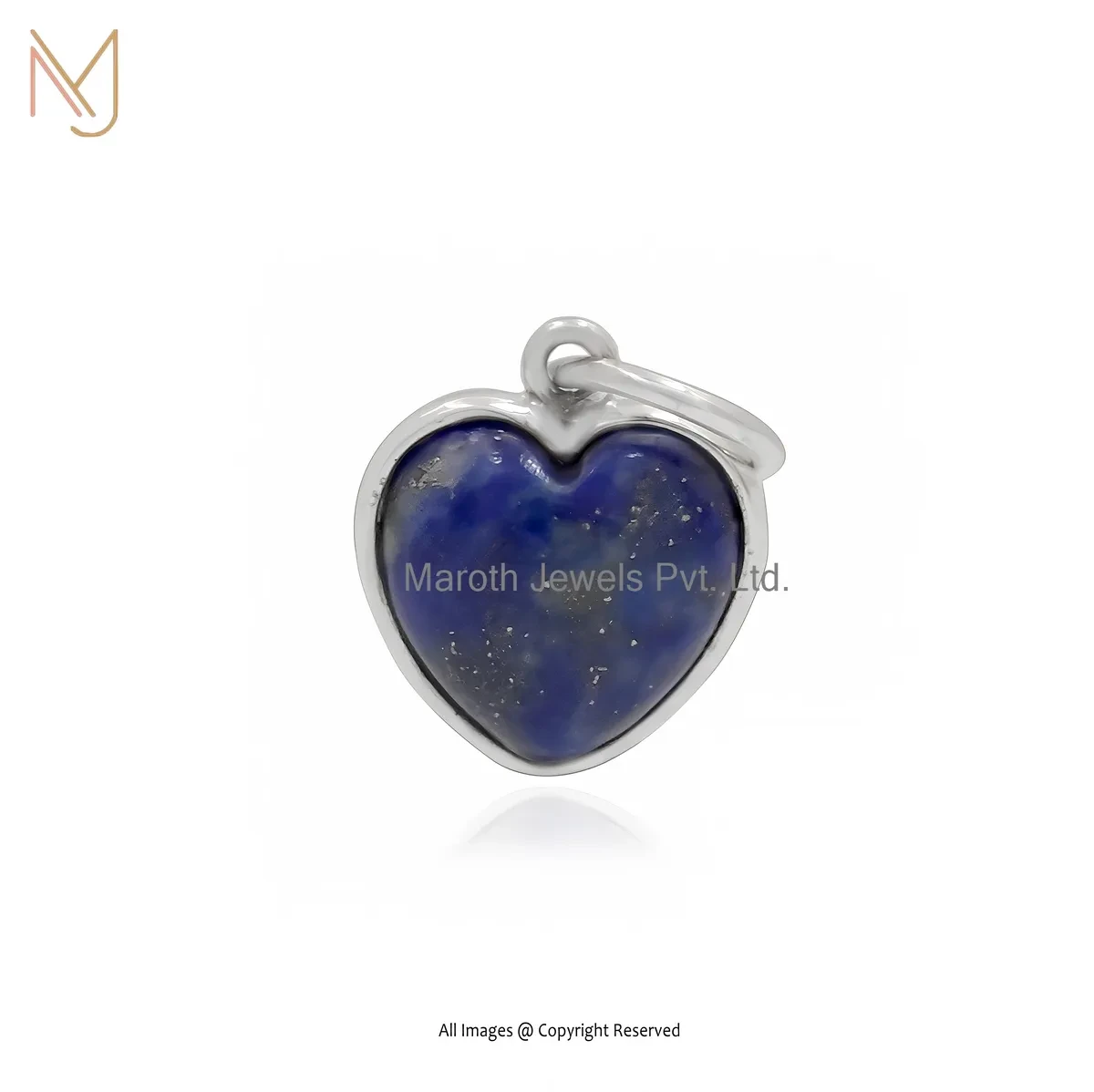 925 Silver Natural Silver Plated Lapiz Lazuli Heart Pendant Manufacturer